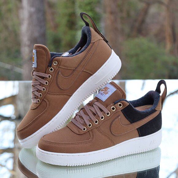 Nike Air Force 1 Low Carhartt WIP Ale Brown Men’s Size 9 AV4113-200 - Picture 4 of 16